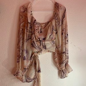 Peach pink wrap top size XL